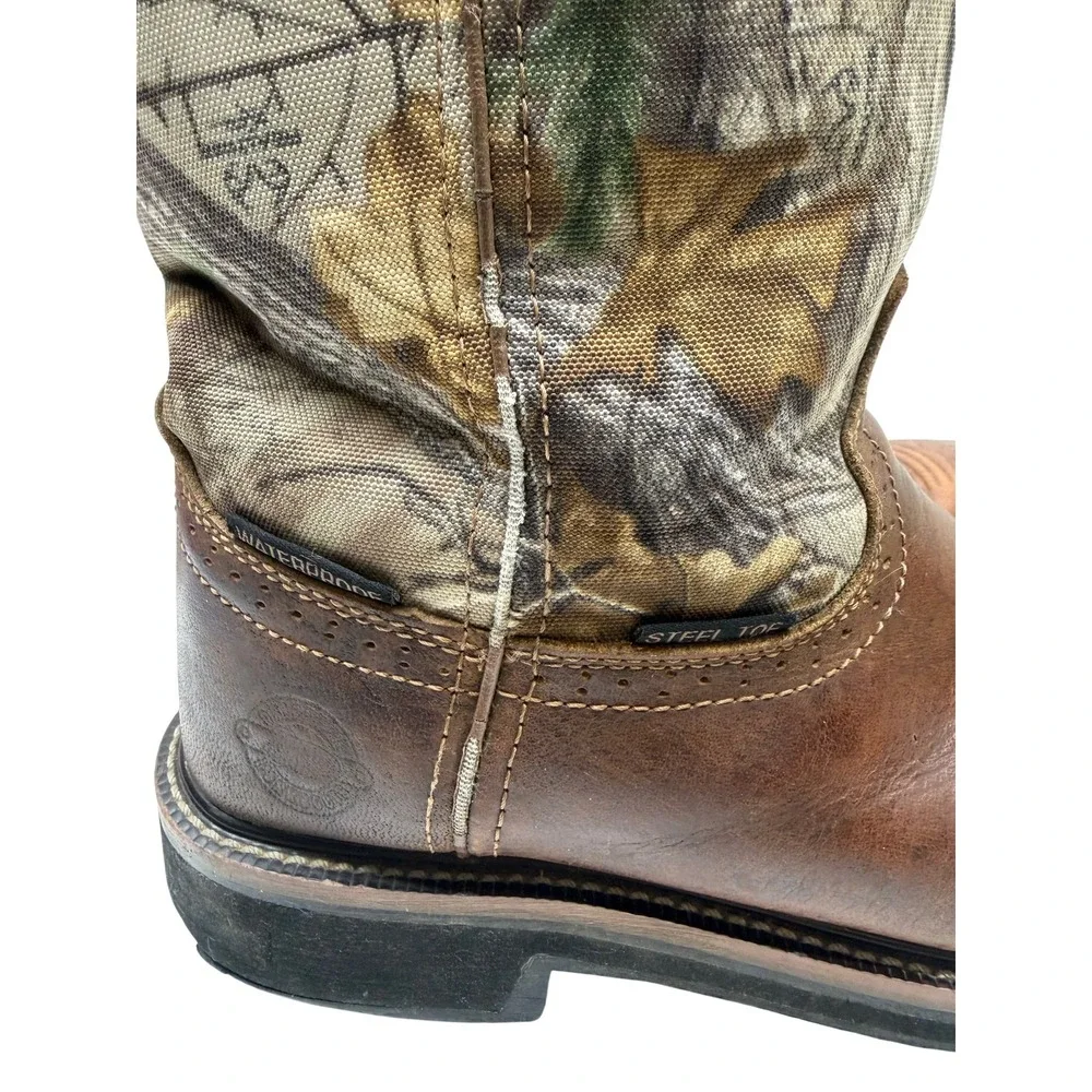 Justin Original Workboots Steel Toe‎ Waterproof Camo Leather Cowboy Boots Men's
